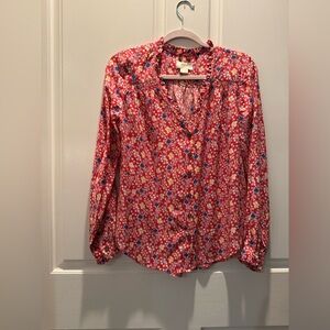 Maeve Red and Blue Floral Blouse